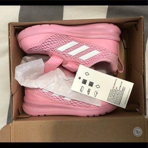 NWT Girls pink and white adidas tennis shoes